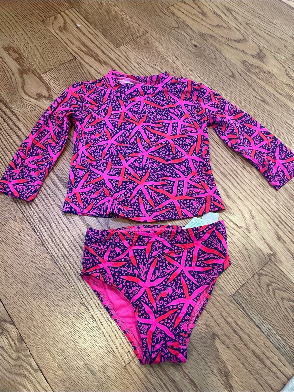 Lilly Pulitzer Girls' Pink and Purple Starfish Rashguard Two-Piece